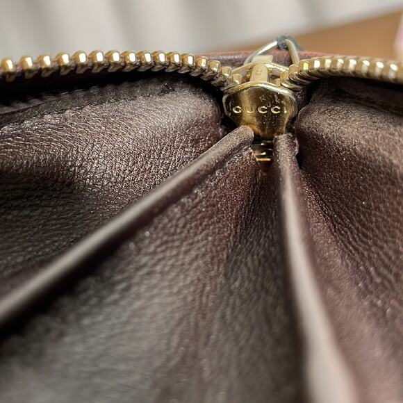 Gucci Guccissima Sukey Zip Around Walnut Brown Wallet - Picture 8 of 12